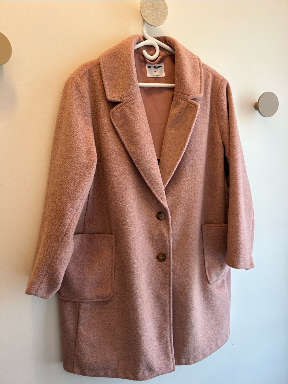 Old Navy Dusty Rose Pink Single-Breasted Pea Coat